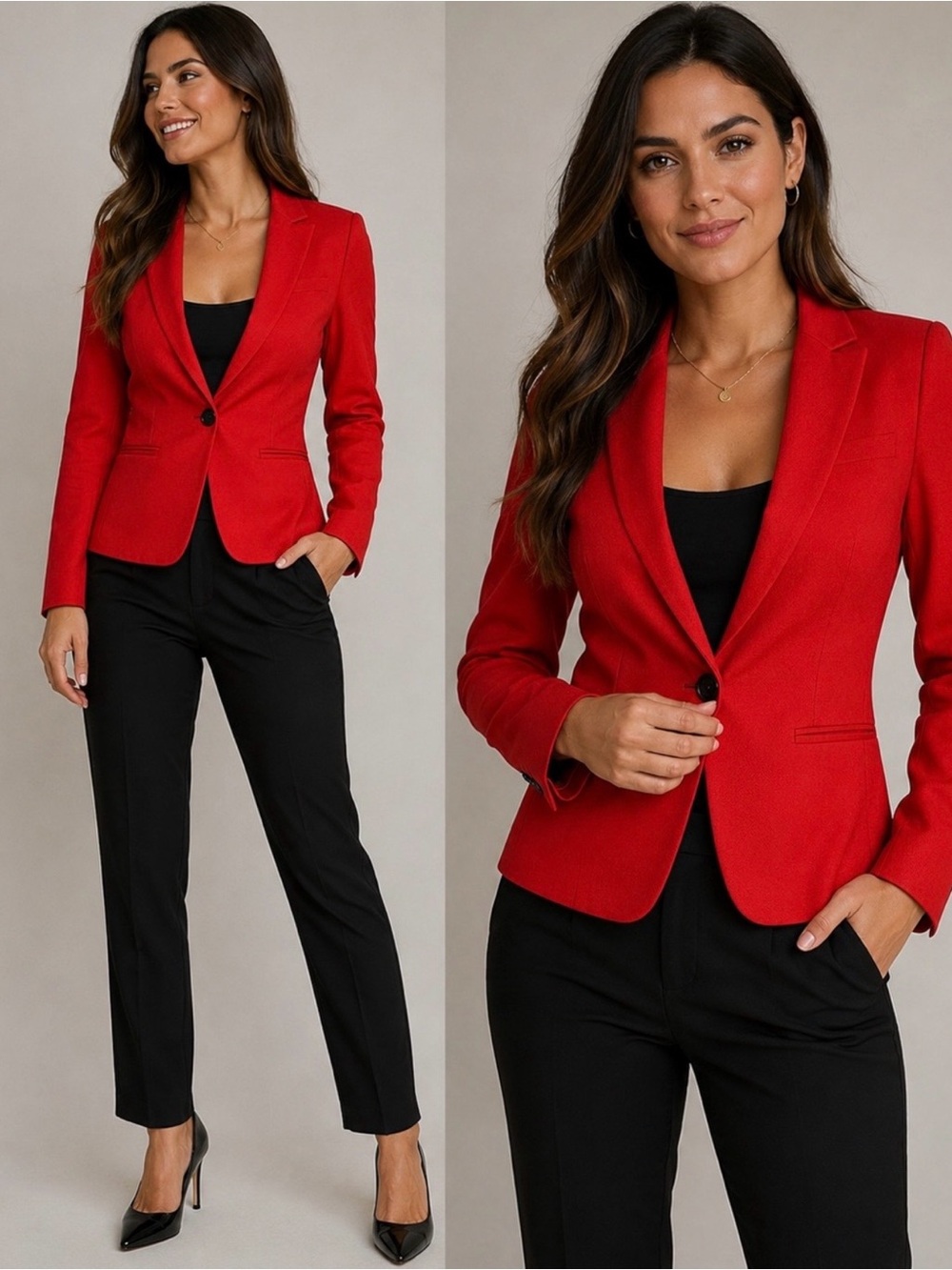 Banana Republic Red Classic Fit Blazer